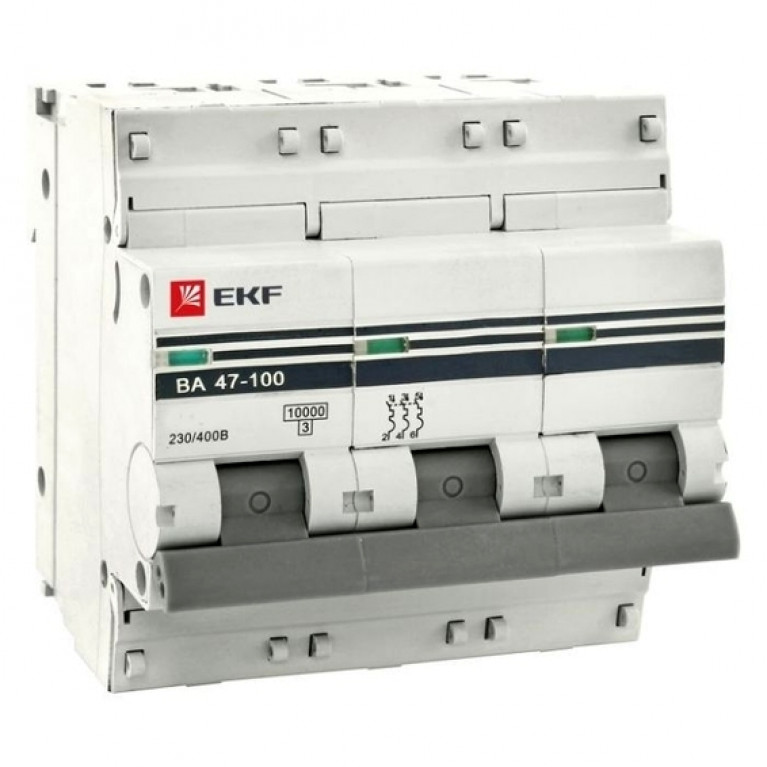 Автоматический выключатель EKF PROxima 3P 16А (C) 10кА, mcb47100-3-16C-pro