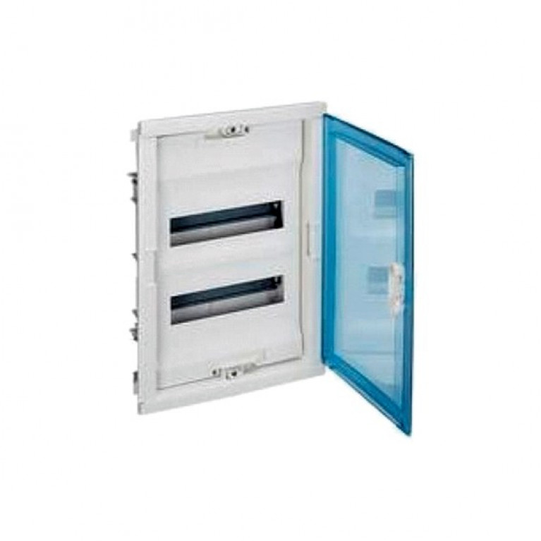 Щит встраиваемый Nedbox - с синей полупрозрачной скругленной дверью - 4 rрейки - 48+8 модуля