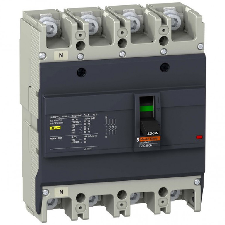 Силовой автомат Schneider Electric Easypact EZC TM-D, 36кА, 4P, 160А, EZC250H4160