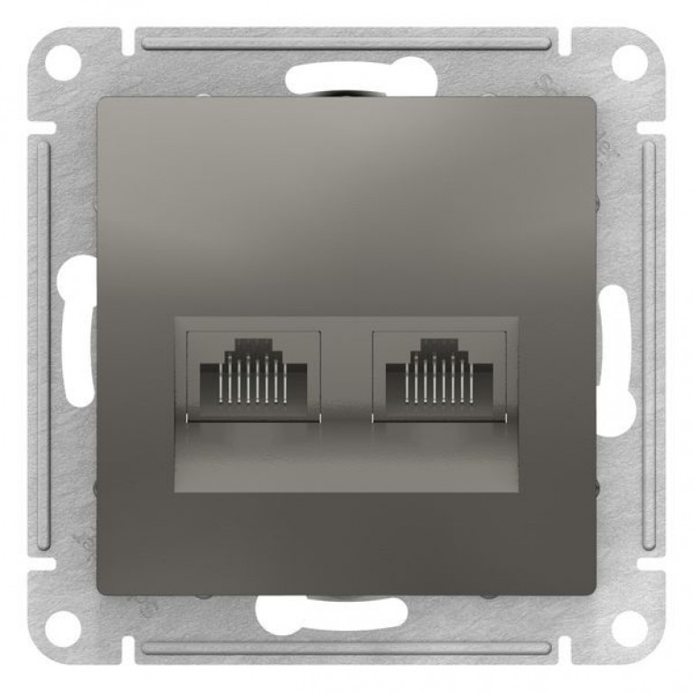 Розетка компьютерная RJ45 Cat.5 Schneider Electric ATLASDESIGN, сталь, ATN000985