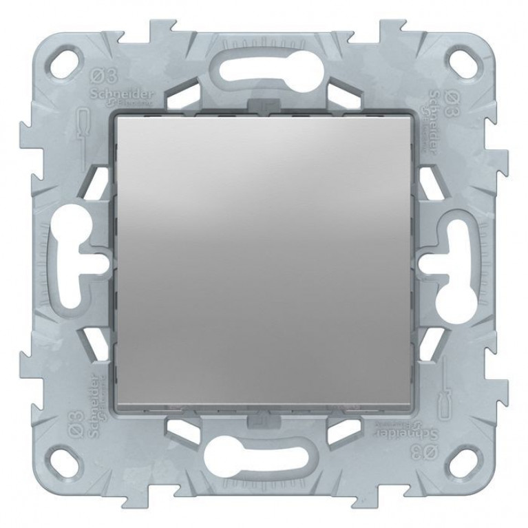 Переключатель 1-клавишный Schneider Electric UNICA NEW, скрытый монтаж, алюминий, NU520330