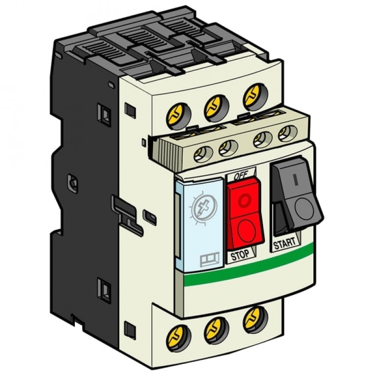Силовой автомат для защиты двигателя Schneider Electric TeSys GV2 0.4А 3P, термомагнитный расцепитель, GV2ME03AE11TQ