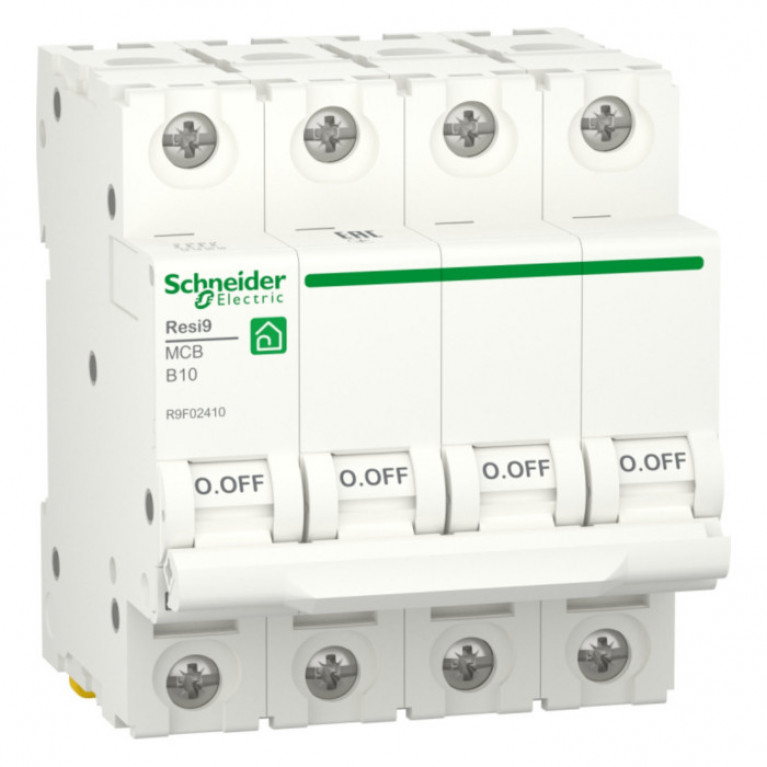 Автоматический выключатель Schneider Electric Resi9 4P 10А (B) 6кА, R9F02410