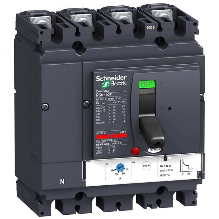 Силовой автомат Schneider Electric Compact NSX TM, 50кА, 4P, 63А, LV429862