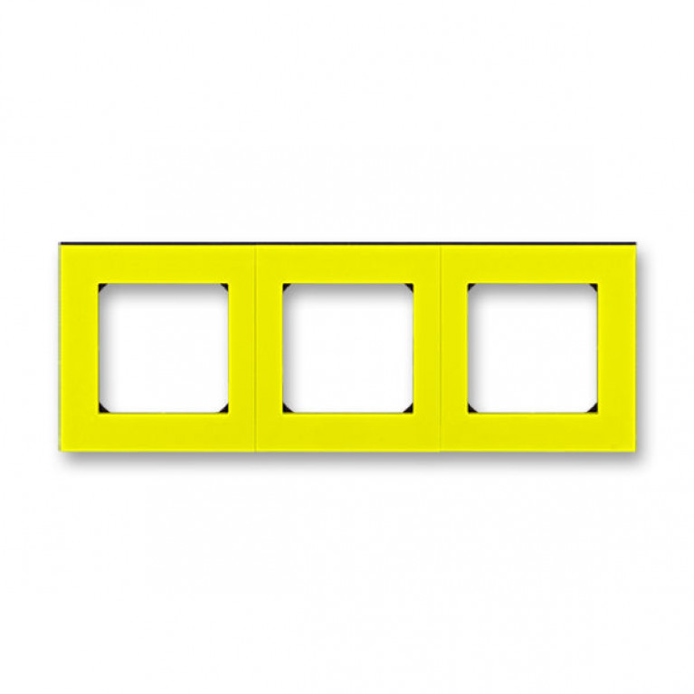 Рамка 3 поста ABB LEVIT, жёлтый // дымчатый чёрный, 2CHH015030A6064
