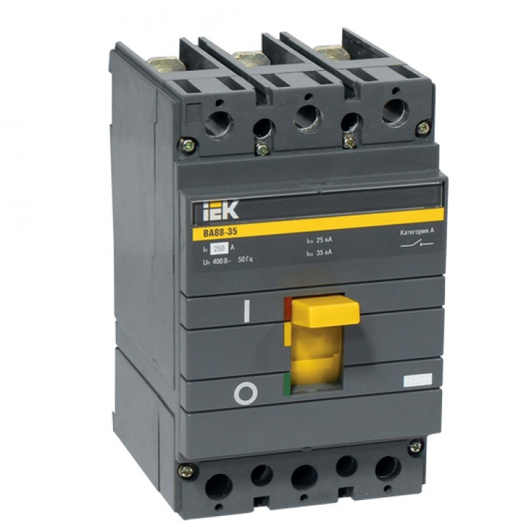 Силовой автомат IEK ВА88 250А, термомагнитный, 35кА, 3P, 125А, SVAR30-3-0125