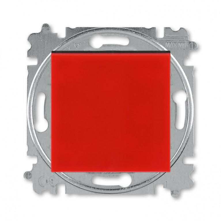 Выключатель 1-клавишный ABB LEVIT, скрытый монтаж, красный // дымчатый черный, 2CHH590145A6065
