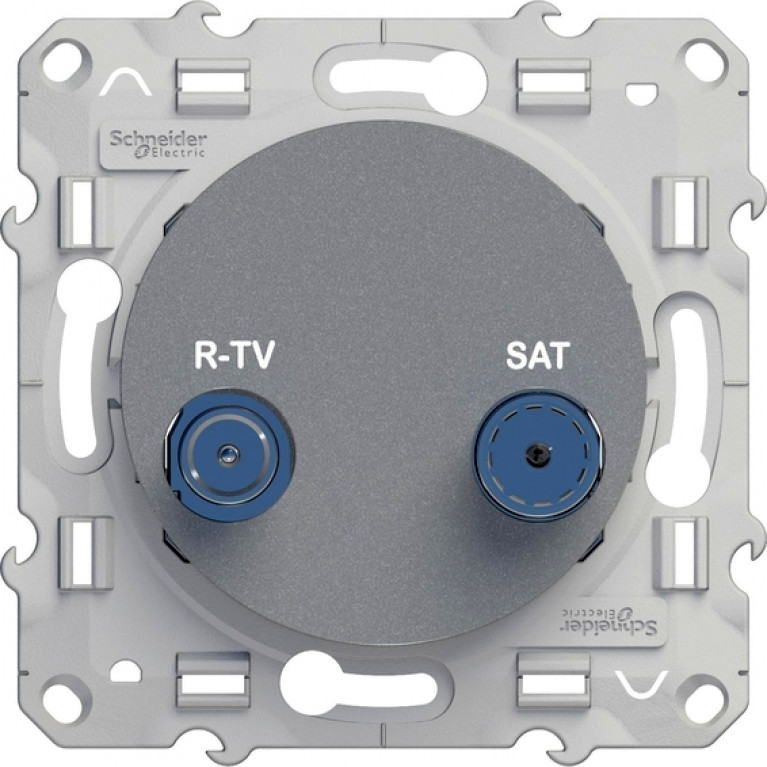 Розетка TV-SAT Schneider Electric ODACE, проходная, алюминий, S53R456