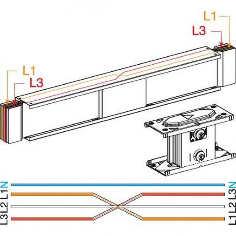 СЕКЦИЯ ПЕРЕХОДА ФАЗ, 3L+N+PE, Cu, 3200А