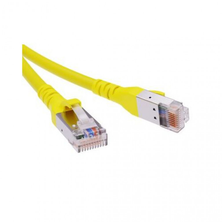 Патч-корд экранированный  CAT6A SF//UTP 4х2, LSZH, желтый, 2.0м (упак. 1шт)