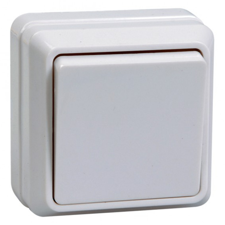 Выключатель 1-клавишный кнопочный IEK ОКТАВА, белый, EVO13-K01-10-DC