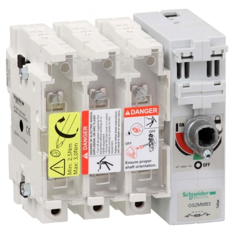 Рубильник с предохранителем Schneider Electric TeSys GS 200А 3P, B1, B2, GS2MMB3