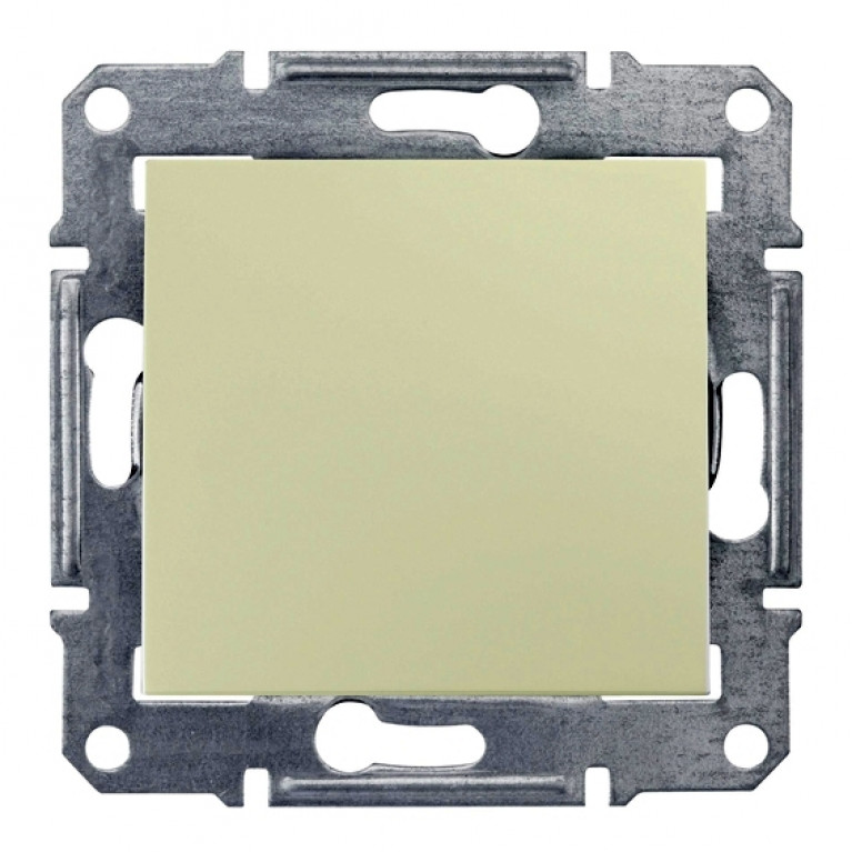 Переключатель 1-клавишный Schneider Electric SEDNA, скрытый монтаж, бежевый, SDN0400147
