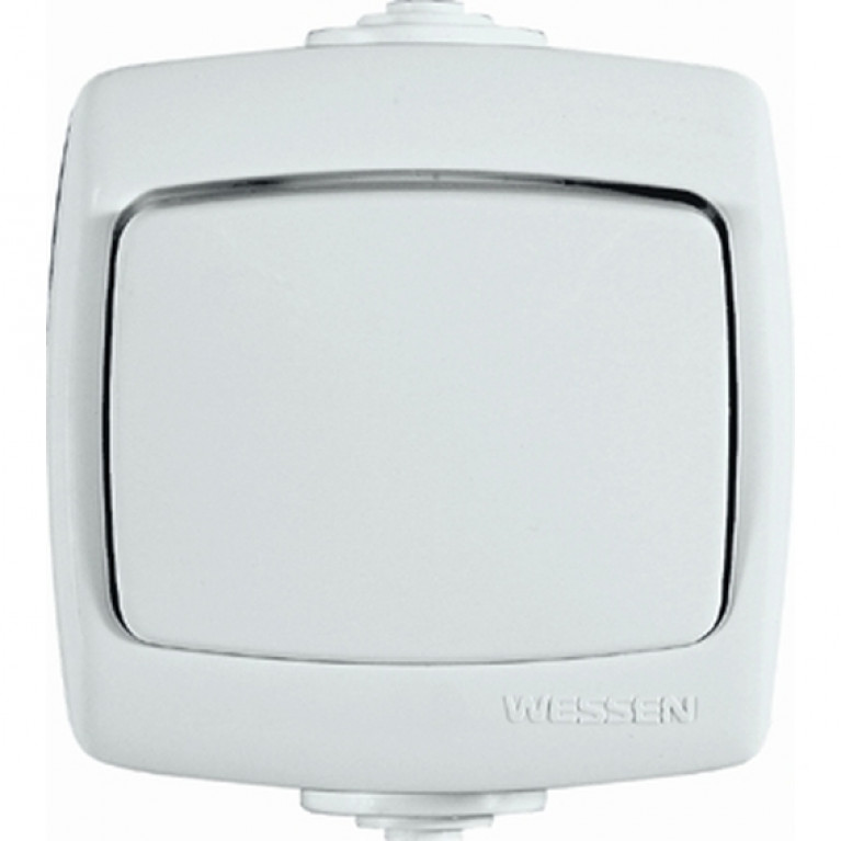 Переключатель 1-клавишный Schneider Electric РОНДО, открытый монтаж, белый, VA66-102B-BI