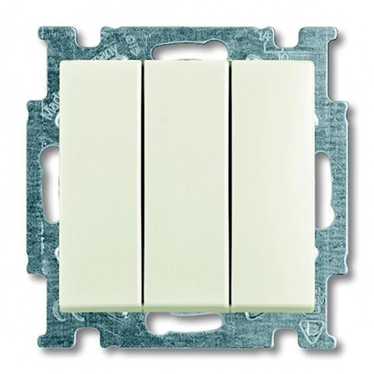 Выключатель 3-клавишный ABB BASIC55, скрытый монтаж, chalet-white, 2CKA001012A2183