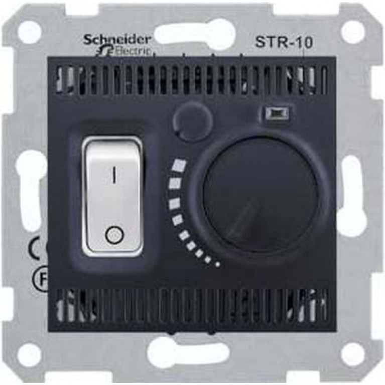 Термостат для теплого пола Schneider Electric SEDNA, с датчиком, графит, SDN6000370
