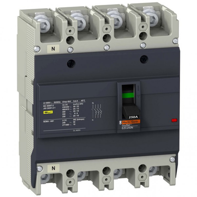 Силовой автомат Schneider Electric Easypact EZC TM-D, 25кА, 4P, 225А, EZC250N4225