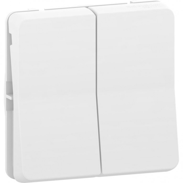 Переключатель 2-клавишный Schneider Electric MUREVA STYL, скрытый монтаж, белый, MUR39022