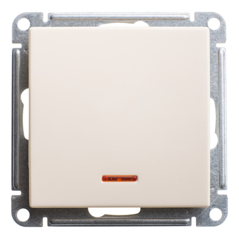 Переключатель 1-клавишный Schneider Electric W59, с подсветкой, скрытый монтаж, слоновая кость, VS610-157-2-86