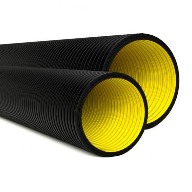 Труба жесткая двустенная для кабельной канализации (12 кПа)д110мм,цвет черный (упак. 6 м)