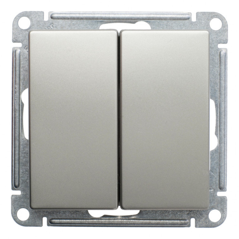 Выключатель 2-клавишный Schneider Electric W59, скрытый монтаж, шампань, VS510-252-4-86
