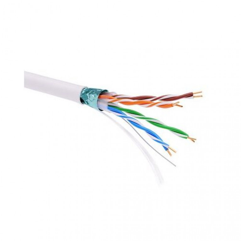 Информационный кабель экранированный F//UTP 4х2 CAT5E, PVC, белый (упак. 305пог. м)