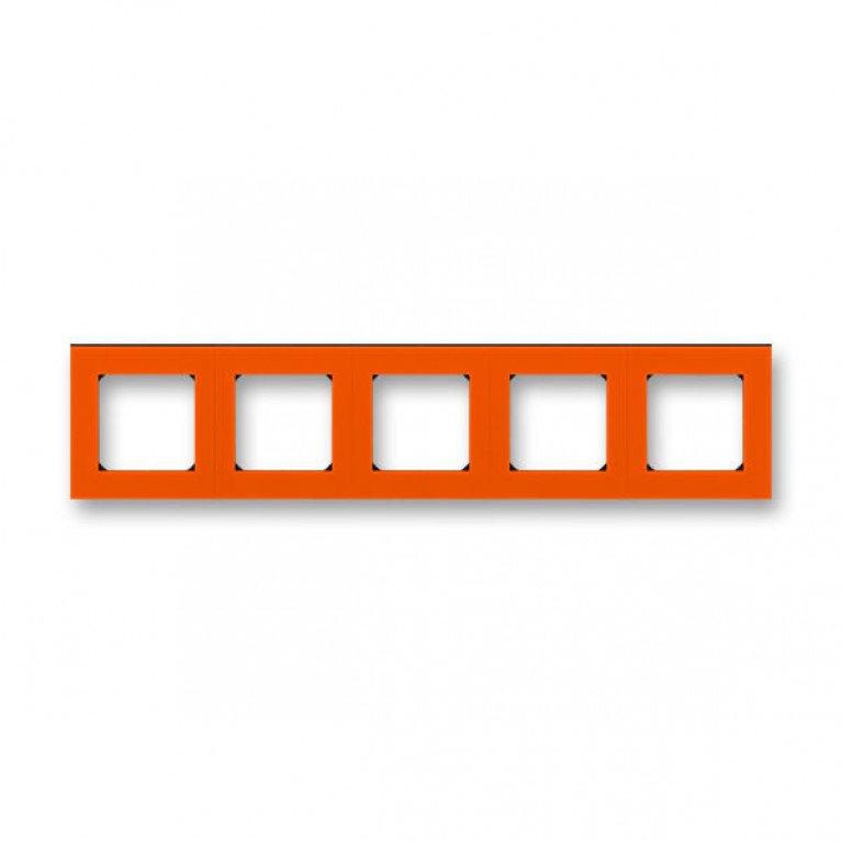 Рамка 5 постов ABB LEVIT, оранжевый // дымчатый чёрный, 2CHH015050A6066