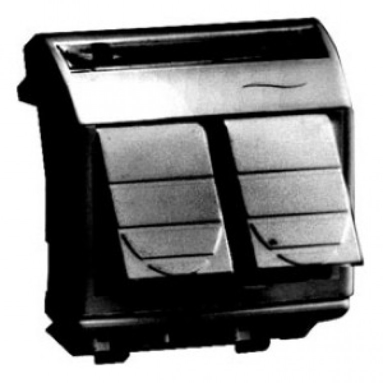 Розетка компьютерная 2xRJ45 DKC BRAVA, открытый монтаж, с крышкой, черный, 77643N
