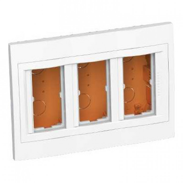 КОРОБКА СКР.МОНТ 3Х2 ВЕРТ.С РАМКОЙ R9003