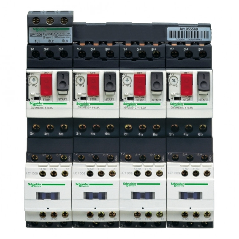 Пускатель Schneider Electric TeSys GV2DM 6.3А, 2.2кВт 400//230В, GV2DM110P7