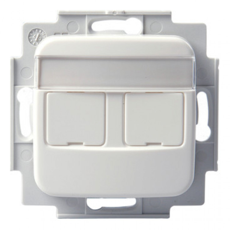 Розетка двойная компьютерная RJ45 Cat.5 ABB JUSSI, белый, 2TKA002184G1