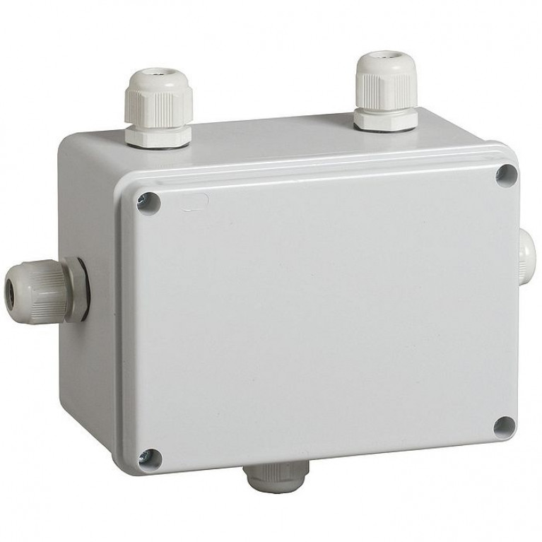 Коробка КМ41331 распаячная для о//п 150х110х85 мм IP55 (RAL7035, гермовводы PG11 5 шт)