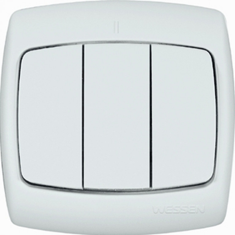 Выключатель 3-клавишный Schneider Electric РОНДО, скрытый монтаж, белый, VS05U-321-BI