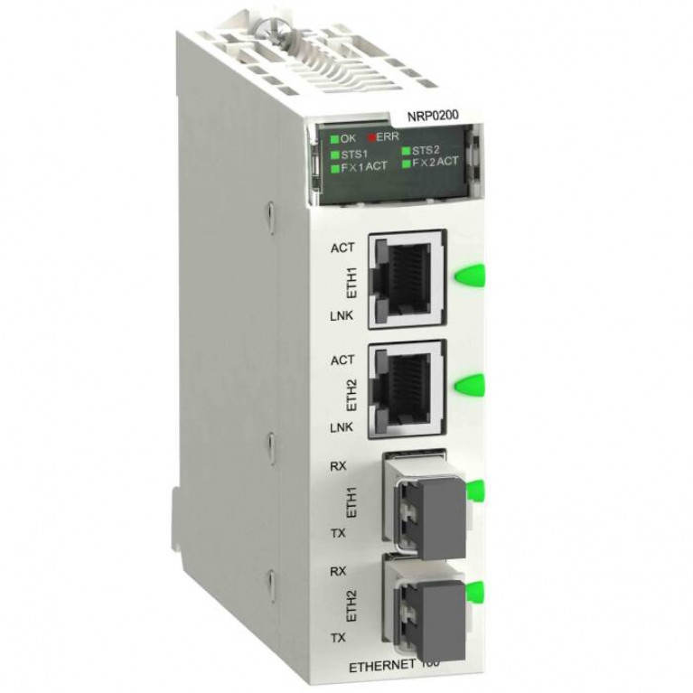 Оптовол. повтор. RIO в шасси Modicon X80