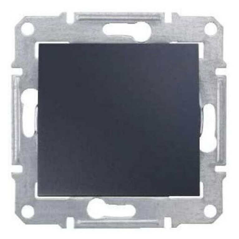 Переключатель 1-клавишный Schneider Electric SEDNA, скрытый монтаж, графит, SDN0400570