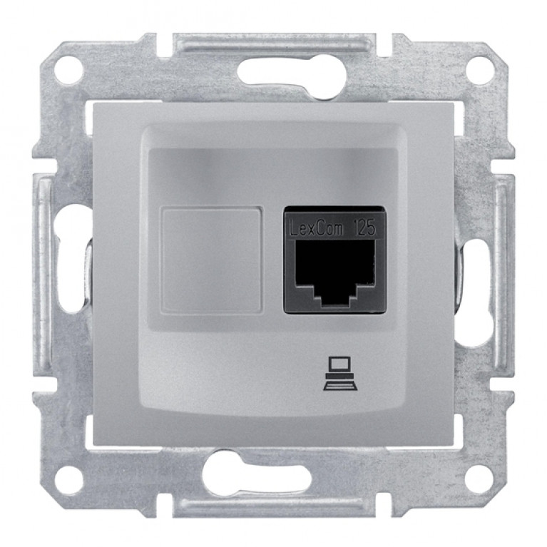 Розетка компьютерная RJ45 Cat.5 Schneider Electric SEDNA, алюминий, SDN4500160