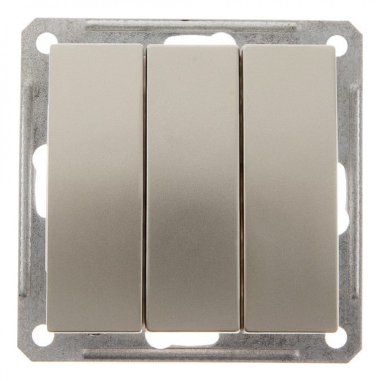 Выключатель 3-клавишный Schneider Electric W59, скрытый монтаж, шампань, VS0516-351-4-86