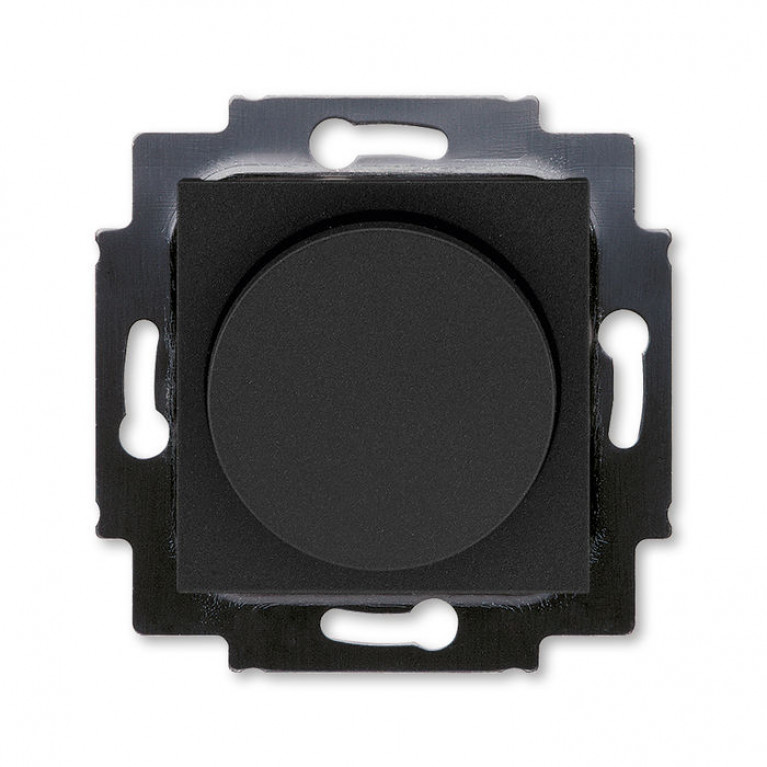Светорегулятор поворотно-нажимной ABB LEVIT, 600 Вт, антрацит // дымчатый чёрный, 2CHH942247A6063
