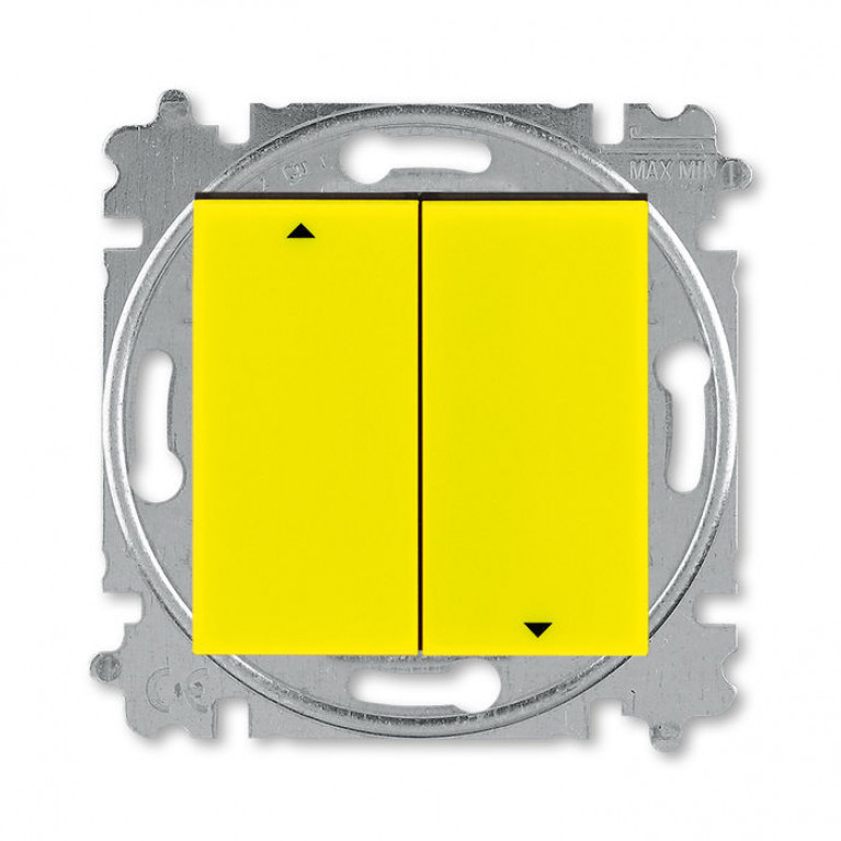 Выключатель для жалюзи 2-клавишный ABB LEVIT, желтый // дымчатый черный, 2CHH598945A6064