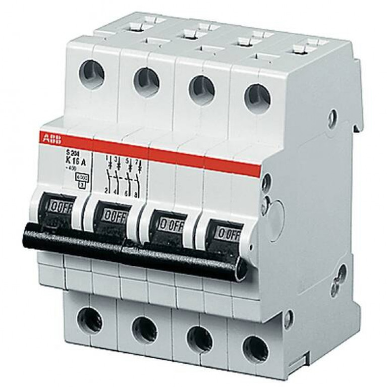 Автоматический выключатель ABB S200P 4P 32А (K) 15кА, 2CDS284001R0537