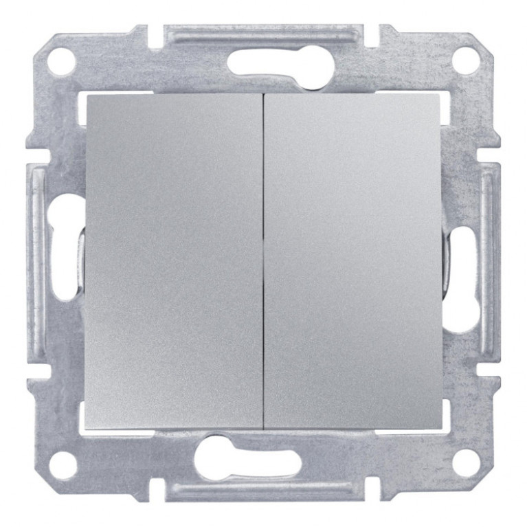 Выключатель 2-клавишный Schneider Electric SEDNA, скрытый монтаж, алюминий, SDN0300460