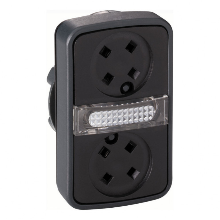 ГОЛОВКА КНОПКИ ДВОЙНАЯ БЕЗ ВСТАВОК + LED ZB4BW7A9