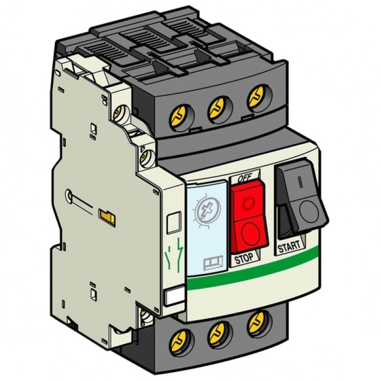 Силовой автомат для защиты двигателя Schneider Electric TeSys GV2 0.63А 3P, термомагнитный расцепитель, GV2ME04AN11TQ