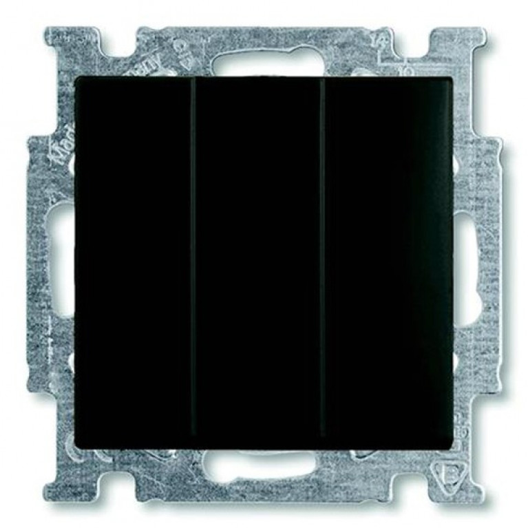 Выключатель 3-клавишный ABB BASIC55, скрытый монтаж, château-black, 2CKA001012A2173