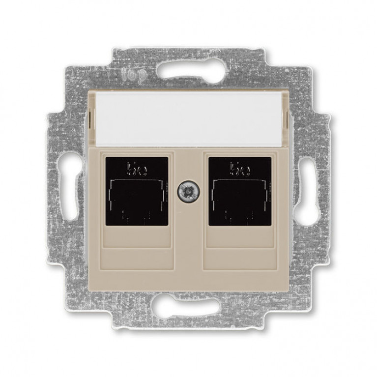 Розетка компьютерная RJ45 Cat.5 ABB LEVIT, кофе макиато, 2CHH295118A6018