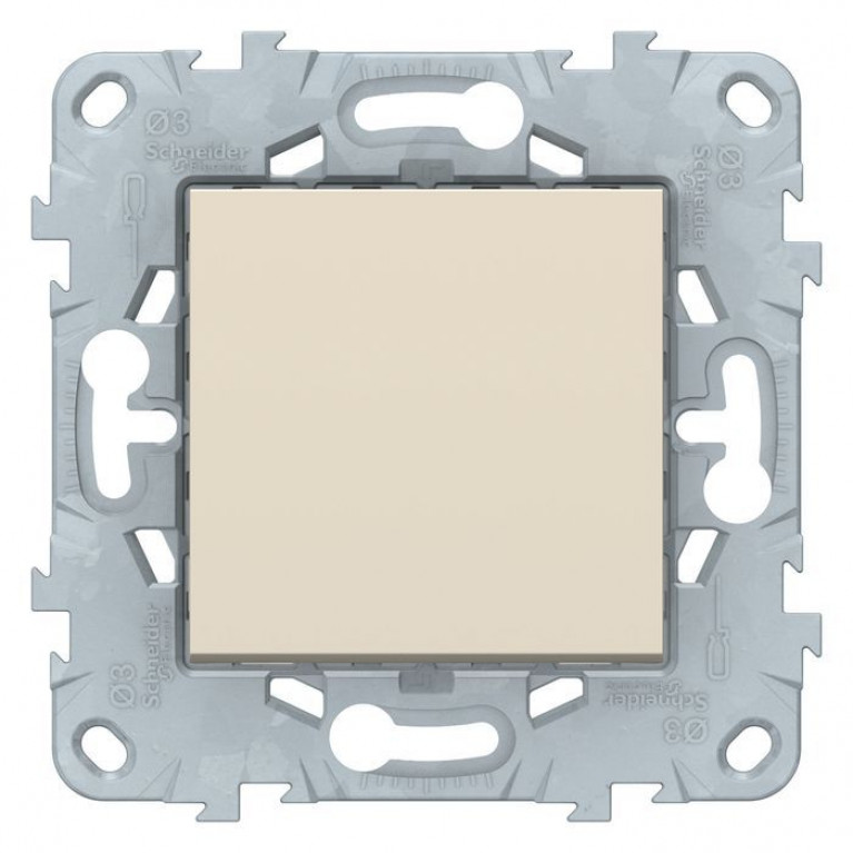 Переключатель 1-клавишный Schneider Electric UNICA NEW, скрытый монтаж, бежевый, NU520344