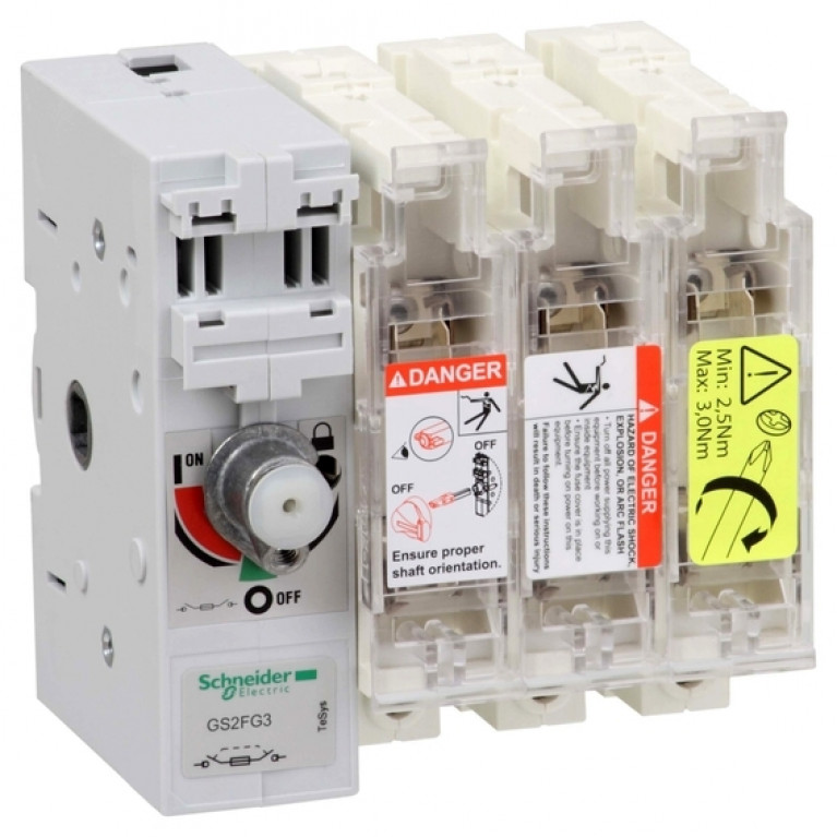 Рубильник с предохранителем Schneider Electric TeSys GS 50А 3P, 14X51, GS2FG3