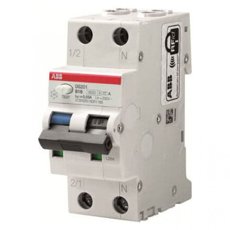 Дифавтомат ABB DS201 1P+N 6А ( C ) 6 кА, 300 мА ( A ), 2CSR255180R3064