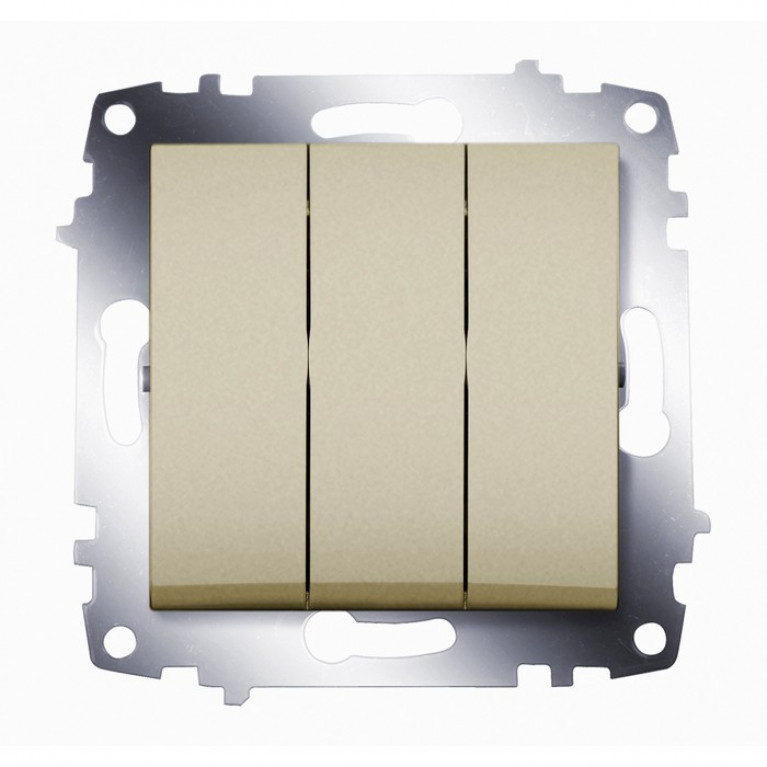 Выключатель 3-клавишный ABB COSMO, скрытый монтаж, титан, 619-011400-254