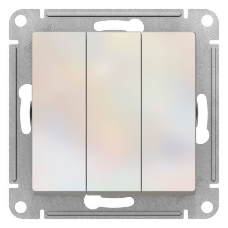 Выключатель 3-клавишный Schneider Electric ATLASDESIGN, скрытый монтаж, жемчуг, ATN000431